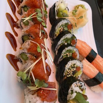 Sushi Station - Cardinals Roll (No Mayo), Veggie Roll, Crab Nigiri - Sushi Bars Near Me - Webster Groves, Missouri Sushi Station - Cardinals Roll (No Mayo), Veggie Roll, Crab Nigiri - Sushi Bars Near Me - Webster Groves, Missouri