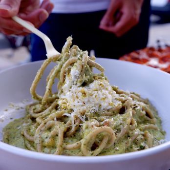 Pink Onion - Tagliatelle Pesto of Pistacchio - Pizza Near Me - San Francisco, California Pink Onion - Tagliatelle Pesto of Pistacchio - Pizza Near Me - San Francisco, California