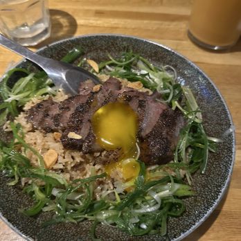 Khao Tiew - Khao Pad Mun Nuer with Soy Cured Yolk (instagram: wooneats) - Thai Near Me - San Francisco, California Khao Tiew - Khao Pad Mun Nuer with Soy Cured Yolk (instagram: wooneats) - Thai Near Me - San Francisco, California