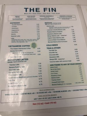 Menu photo 1 The Fin Coffee Murrieta, CA Menu photo 1 The Fin Coffee Murrieta, CA