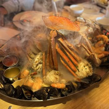 Grotto Fish Market - Black Pearl Platter with Clam Chowder - Seafood Near Me - Monterey, California Grotto Fish Market - Black Pearl Platter with Clam Chowder - Seafood Near Me - Monterey, California