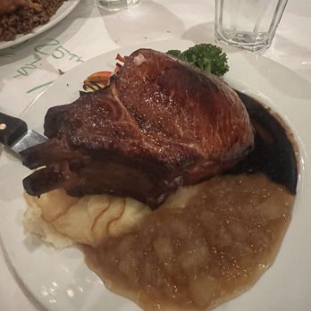 Duck City Bistro - Smoked stuffed pork chop..one of the many chef specials for the day. - Bars Near Me - Davenport, Iowa