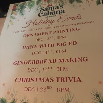 Brisa Restaurant & Bar - Holiday events menu. Ig @mel_foodie_ventures - Bars Near Me - San Diego, California Brisa Restaurant & Bar - Holiday events menu. Ig @mel_foodie_ventures - Bars Near Me - San Diego, California