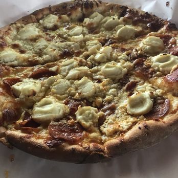 Dino's Pizza - Five cheese pizza with half pepperoni on one side! - Pizza Near Me - Burbank, California Dino's Pizza - Five cheese pizza with half pepperoni on one side! - Pizza Near Me - Burbank, California