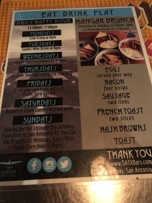 Menu photo 7 The Hangar San Antonio, TX Menu photo 7 The Hangar San Antonio, TX