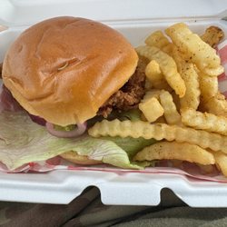Barn Bites Food Truck - Classic chicken sandwich with fries