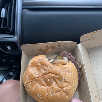 McDonald's - This is a quarter-pounder that had a bite taken out of it by an employee before it was given to us. - Burgers Near Me - Atlantic City, New Jersey McDonald's - This is a quarter-pounder that had a bite taken out of it by an employee before it was given to us. - Burgers Near Me - Atlantic City, New Jersey