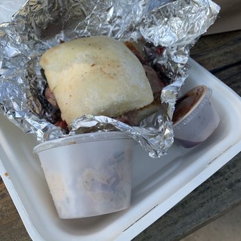 Aptos St BBQ - Brisket Sandwich? Ask for the dipping sauce - Barbeque Near Me - Aptos, California