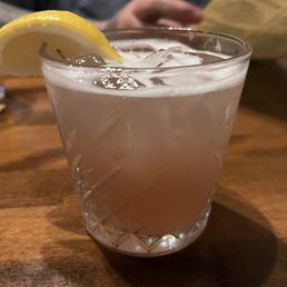 Juniper Jungle - gin, chambord, pineapple, lime, and simple syrup. Delish!