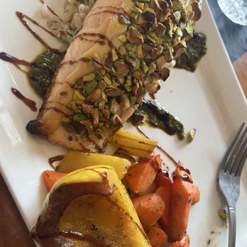 Black Cap Grille - Pistachio crusted salmon - Burgers Near Me - North Conway, New Hampshire Black Cap Grille - Pistachio crusted salmon - Burgers Near Me - North Conway, New Hampshire