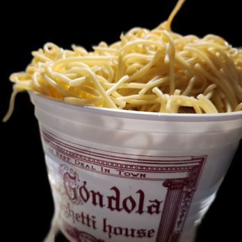 Lagondola Spaghetti House North - 1/2 gallon of spaghetti (meat sauce on bottom) - Italian Near Me - Decatur, Illinois
