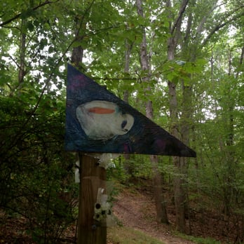Caffe Driade - Sign at the cafe's Bolin Creek Trail entrance - Coffee & Tea Near Me - Chapel Hill, North Carolina