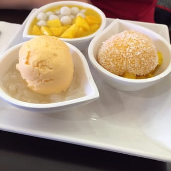 Mango Mango Dessert - Mango dessert plate. Mango in 3 different ways! - Desserts Near Me - Flushing, New York