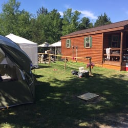 1000 Islands Campgrounds - We rented the two room cabin and a tent site for two families with 5 kids total. It was perfect. Great space and amenities.