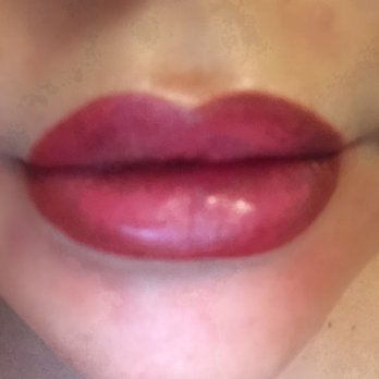 Flawless Permanent Makeup by Elsa - Afterwards--will lighten approx 50% to a beautiful light mauve-pink.  But my lacking symmetry is a thing of the past!!! - Permanent Makeup Near Me - Chicago, Illinois