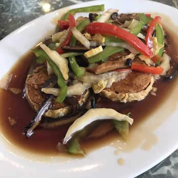 Jyun Kang Vegetarian Restaurant - Stir fried vegetable squares - Vegan Near Me - Ukiah, California