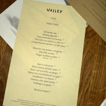 Valley Bar and Bottle - Jan 18, 2025 dinner menu - Wine Bars Near Me - Sonoma, California