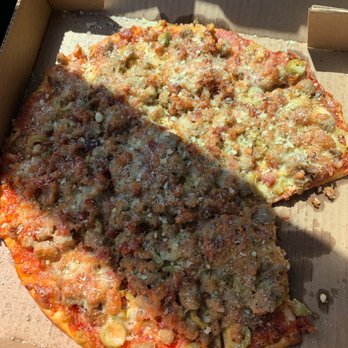 5th Street Pizza - St. Louis style with Italian and pork sausage, pepperoni, bacon, meatballs and green olives - Pizza Near Me - Allen, Texas 5th Street Pizza - St. Louis style with Italian and pork sausage, pepperoni, bacon, meatballs and green olives - Pizza Near Me - Allen, Texas