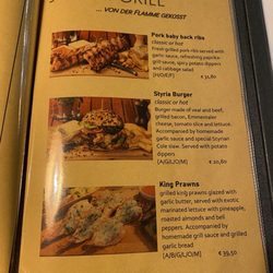 Klein Steiermark - Menu