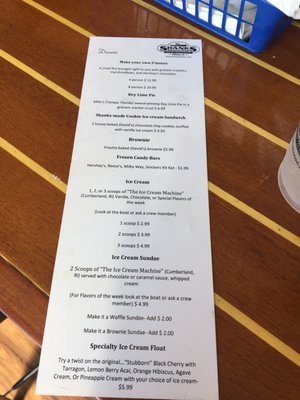 Menu photo 5 Shanks Waterfront Dining Clinton, CT