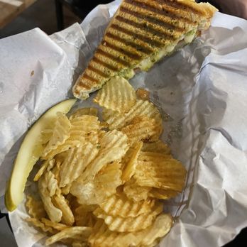 2 Row Brewing - Half of the pesto turkey melt - Breweries Near Me - Midvale, Utah