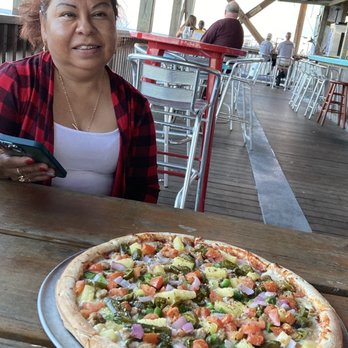 Bywater Beachside - The pizza was as big as my friend lol she loved it $16 - Seafood Near Me - Gulf Shores, Alabama Bywater Beachside - The pizza was as big as my friend lol she loved it $16 - Seafood Near Me - Gulf Shores, Alabama