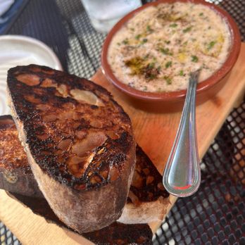 Avec - Chicago - Happy Hour menu- The potato and salted cod brandade with garlic crostini and chives was insanely delicious - Mediterranean Near Me - Chicago, Illinois