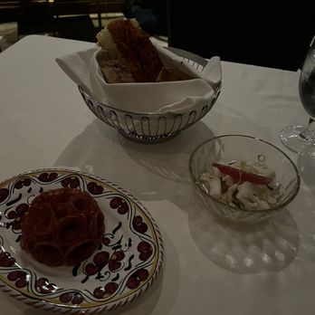 Carbone - Complimentary bread basket with meat - Italian Near Me - Las Vegas, Nevada Carbone - Complimentary bread basket with meat - Italian Near Me - Las Vegas, Nevada