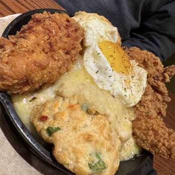 Miss Shirley's Cafe, Roland Park - Fried Chicken, Biscuit & Gravy Omelet*** - American Near Me - Baltimore, Maryland Miss Shirley's Cafe, Roland Park - Fried Chicken, Biscuit & Gravy Omelet*** - American Near Me - Baltimore, Maryland