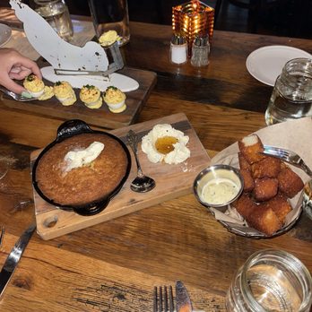 The Pearl - Jalapeno Corn Spoon Bread, House Made Tater Tots, Old Fashioned Deviled Eggs - New American Near Me - Columbus, Ohio The Pearl - Jalapeno Corn Spoon Bread, House Made Tater Tots, Old Fashioned Deviled Eggs - New American Near Me - Columbus, Ohio