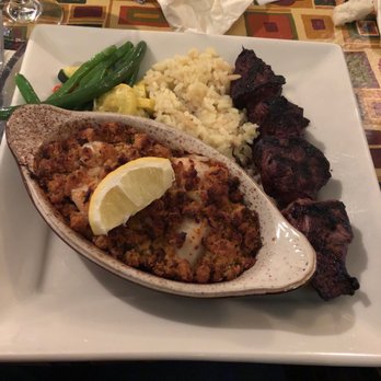 Red Parka Pub And Steakhouse - Land and sea special. Food hair in my scallops - American Near Me - Glen, New Hampshire Red Parka Pub And Steakhouse - Land and sea special. Food hair in my scallops - American Near Me - Glen, New Hampshire