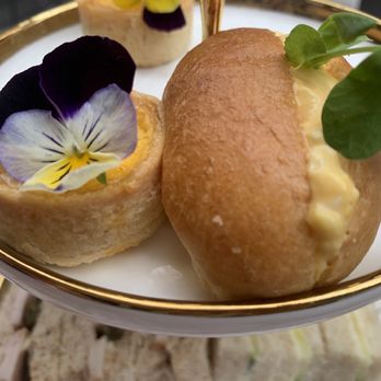 Cellarium - 2 Savories - egg Mayo roll, courgette and pea tart - Cafes Near Me - London, XGL