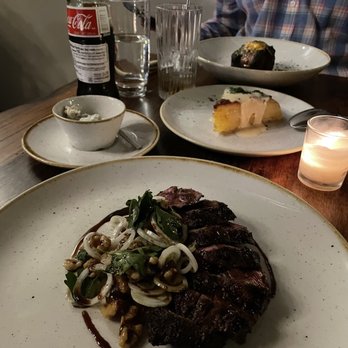 FlintCreek Cattle - Meyer ranch MT hanger steak and Pomes Dophinoise - New American Near Me - Seattle, Washington FlintCreek Cattle - Meyer ranch MT hanger steak and Pomes Dophinoise - New American Near Me - Seattle, Washington
