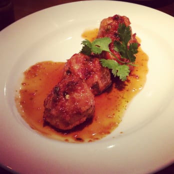 Beatrix - Tsukune, chicken meatballs in chili-cilantro sauce - New American Near Me - Chicago, Illinois Beatrix - Tsukune, chicken meatballs in chili-cilantro sauce - New American Near Me - Chicago, Illinois
