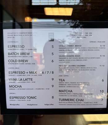 Menu photo 3 Hedge Coffee San Francisco, CA Menu photo 3 Hedge Coffee San Francisco, CA