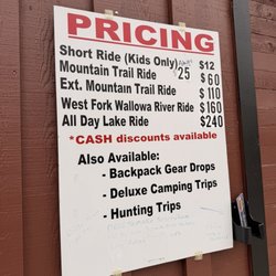 Wallowa Lake Pack Station - Price