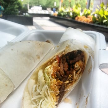 Bob Cha - a burrito in a styrofoam container - Food Trucks Near Me