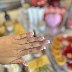 Milano Nail Spa Huntington Beach - New acrylic set, short length, square-moon shape, deep french gel
