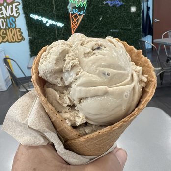 Howdy Homemade Ice Cream Katy - Dr. Pepper Chocolate Chip in a waffle cone! New favorite summer treat! - Ice Cream & Frozen Yogurt Near Me - Katy, Texas