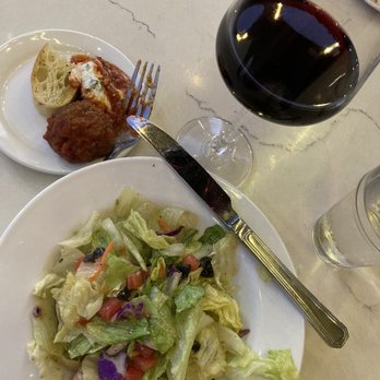 Agliolio - Started with the 3 meatball entree... we each had 1 with some ricotta and a house salad. I don't eat a lot of meat but 1 meatball is ok! - Italian Near Me - Boynton Beach, Florida Agliolio - Started with the 3 meatball entree... we each had 1 with some ricotta and a house salad. I don't eat a lot of meat but 1 meatball is ok! - Italian Near Me - Boynton Beach, Florida