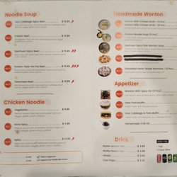 Noodle Fans - Current menu