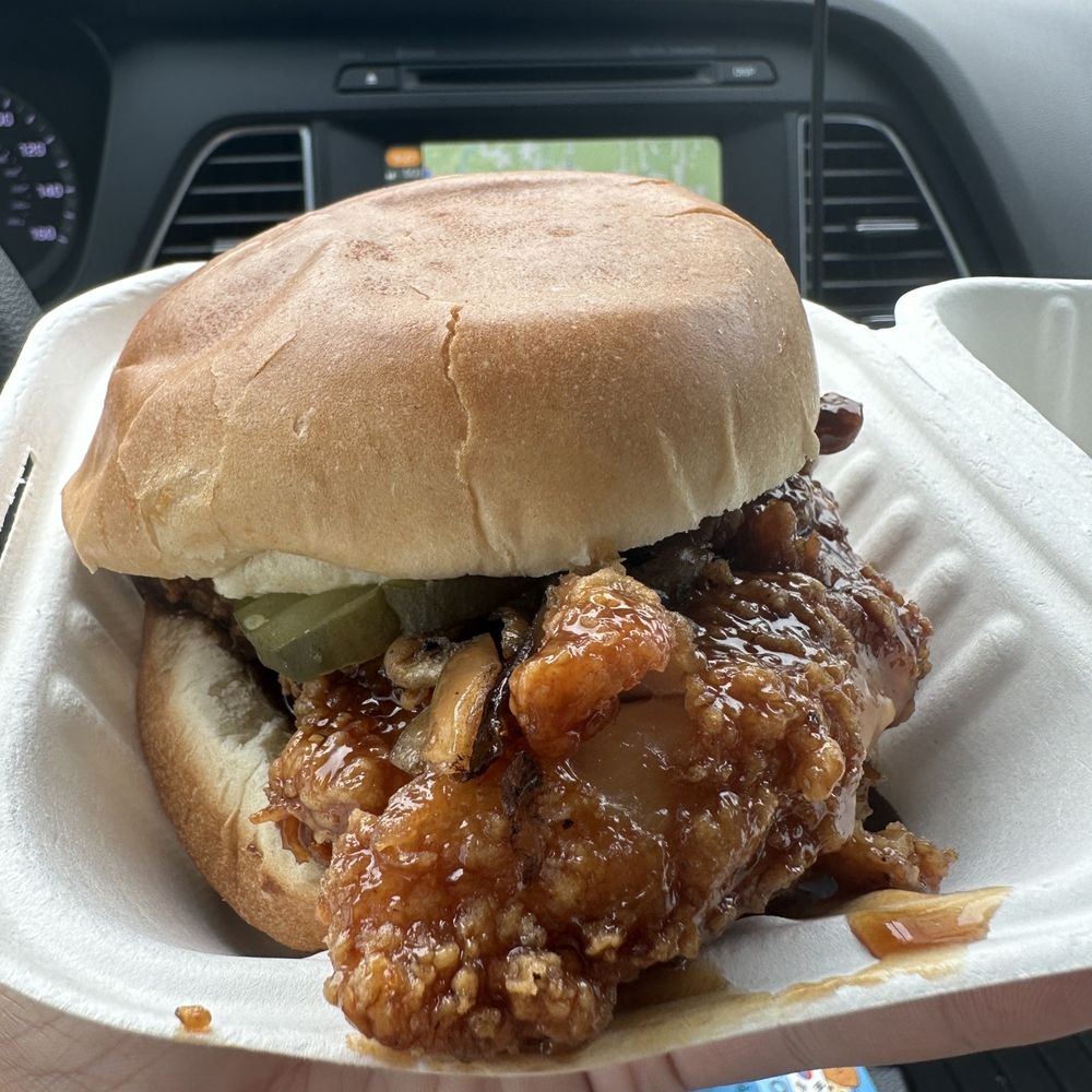 Teriyaki chicken sandwich with thigh Teriyaki chicken sandwich with thigh