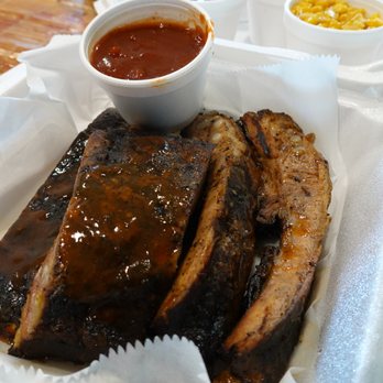 Maybells BBQ - 2 meat plate... all delicious ribs with potato salad and beans - Barbeque Near Me - Murrieta, California Maybells BBQ - 2 meat plate... all delicious ribs with potato salad and beans - Barbeque Near Me - Murrieta, California