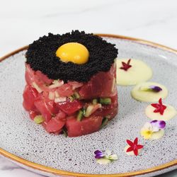 Soho Sushi - Toro Trio Tartare (Akami, Chutoro, Otoro) with Quail Egg + Black Tobiko