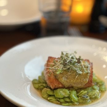 Aqua Restaurant - PISTACHIO CRUSTED SCOTTISH SALMON - Seafood Near Me - Duck, North Carolina Aqua Restaurant - PISTACHIO CRUSTED SCOTTISH SALMON - Seafood Near Me - Duck, North Carolina