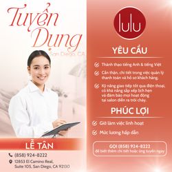 Lulu Nails - TUYỂN DỤNG LỄ TÂN
San Diego, CA