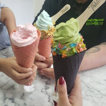 Thrills Soft Serve - Trifecta..strawberry, matcha and sea salt caramel. - Ice Cream & Frozen Yogurt Near Me - Honolulu, Hawaii Thrills Soft Serve - Trifecta..strawberry, matcha and sea salt caramel. - Ice Cream & Frozen Yogurt Near Me - Honolulu, Hawaii