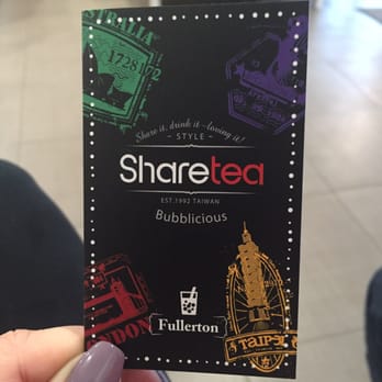 Sharetea - Mini menu - front side - Coffee & Tea Near Me - Fullerton, California