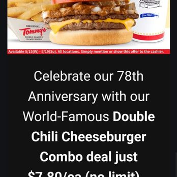 Original Tommy's - Email promotion - Burgers Near Me - Canoga Park, California