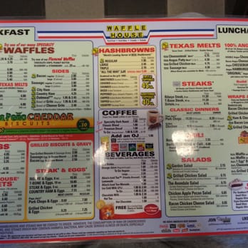 Waffle House - Menu #2 as of May 2014 - Breakfast & Brunch Near Me - Berkeley, Missouri